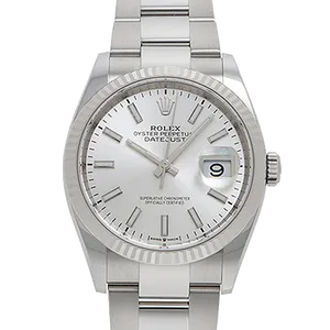 【2025年09月】ロレックス デイトジャストⅥ　Ⅸダイヤ 126234 ステンレススチール+ホワイトゴールド 36mm シルバー 中古品