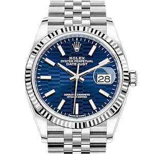 【2025年10月】ロレックス デイトジャスト 126234G ステンレススチール+ホワイトゴールド 36mm ダイヤモンド入り、ブライトブルー 新品