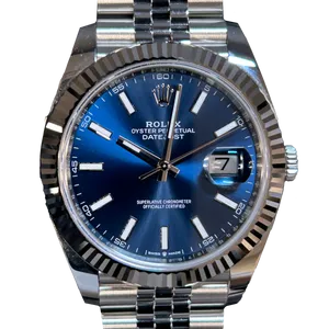 【2023年11月】ロレックス デイトジャスト 126334 ステンレススチール+ホワイトゴールド 41mm ブライトブルーフルーテッドモチーフ 新品