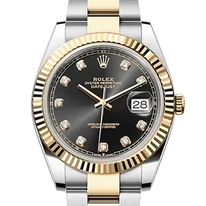 【2024年10月】ロレックス デイトジャスト 126333G ステンレススチール+イエローゴールド 41mm ブラック/ダイヤ入り 中古品