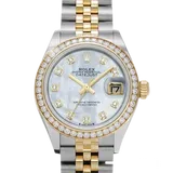 ロレックス デイトジャスト 279383RBR ホワイトシェル ステンレススチール+イエローゴールド 28mm