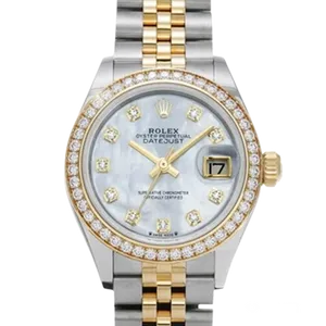 【2023年02月】ロレックス デイトジャストレディ 279383RBR ステンレススチール+イエローゴールド 28mm ホワイトシェル 中古品