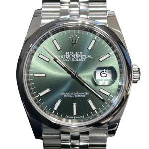 【2025年11月】ロレックス デイトジャスト 126200 ステンレススチール 36mm ミントグリーン 中古美品