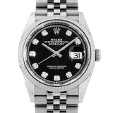 ロレックス デイトジャスト 126234G ブラック ステンレススチール 36mm
