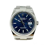 ロレックス デイトジャスト 126234 ブルーフルーテッドモチーフ ステンレススチール+ホワイトゴールド 36mm