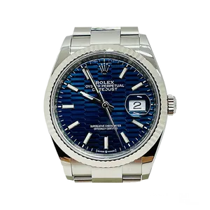【2026年06月】ロレックス デイトジャスト 126234 ステンレススチール+ホワイトゴールド 36mm ブルーフルーテッドモチーフ 中古品