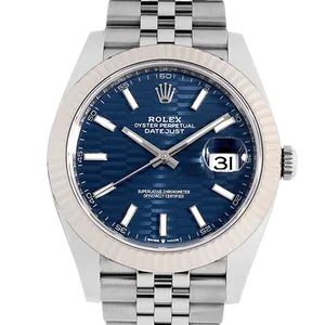 【2022年11月】ロレックス デイトジャスト 126334 ステンレススチール 41mm ブルーフルーテッドモチーフ 中古品