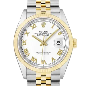 【2022年11月】ロレックス デイトジャスト 126233 ステンレススチール+イエローゴールド 36mm ホワイト 未使用品