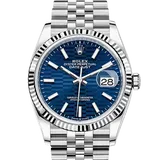 ロレックス デイトジャスト 126234 ブルーフルーテッドモチーフ ステンレススチール+ホワイトゴールド 36mm