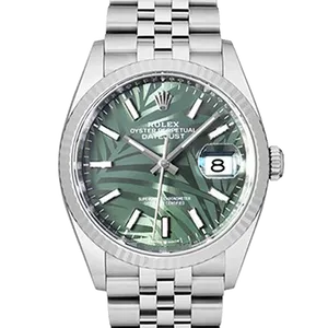 【2023年06月】ロレックス デイトジャスト10Pダイヤ 126234G ステンレススチール+ホワイトゴールド 36mm パームモチーフ 未使用品