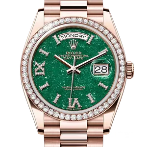 【2024年02月】ロレックス デイデイト 128345RBR エバーローズゴールド 36mm グリーンアベンチュリン 中古美品
