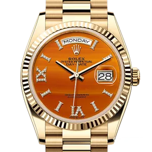 【2025年01月】ロレックス デイデイト 128238 イエローゴールド 36 カーネリアン 未使用品