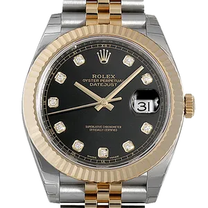 【2025年09月】ロレックス デイトジャストダイヤ入り 116233 ステンレススチール+イエローゴールド 36mm ブラック 中古品