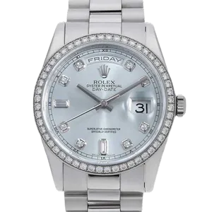 【2023年06月】ロレックス デイデイト 118346A プラチナ 36mm アイスブルー 中古品