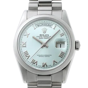 【2025年04月】ロレックス デイデイト 118206 プラチナ 36mm アイスブルー 中古品
