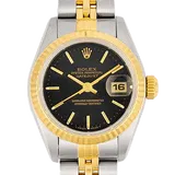 ロレックス デイトジャスト 69173 ブラック ステンレススチール+イエローゴールド 26mm