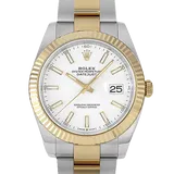 ロレックス デイトジャスト 126333 ホワイト ステンレススチール+イエローゴールド 41mm