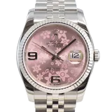 ロレックス デイトジャスト 126234 ピンクフラワー ステンレススチール 36mm