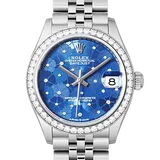 ロレックス デイトジャスト 278384RBR アズーロブルーフローラルモチーフ ステンレススチール+ホワイトゴールド 31mm