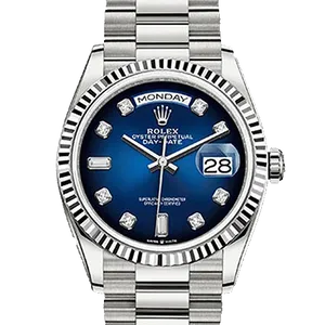 【2025年01月】ロレックス デイデイト 128239 ホワイトゴールド 36mm ブルーオンブレ 中古品