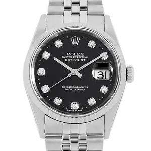 【2024年02月】ロレックス デイトジャスト 16234G ステンレススチール 36mm ブラック 中古品