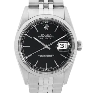 【2022年07月】ロレックス デイトジャスト 16234 ステンレススチール+ホワイトゴールド 36mm ブラック 中古品