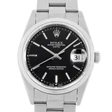 ロレックス オイスターパーペチュアル 15200 ブラック ステンレススチール 34mm