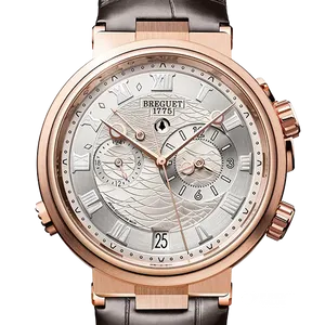【2024年06月】ブレゲ マリーンアラーム ミュージカル 5547BR_12_9ZU ローズゴールド 40mm シルバー 中古品