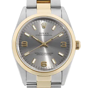 【2022年07月】ロレックス オイスターパーペチュアル 14203 ステンレススチール+イエローゴールド 34mm グレー 中古品