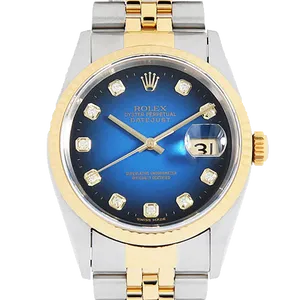 【2023年05月】ロレックス デイトジャスト 16233G ステンレススチール+イエローゴールド 36mm ブルー 中古品