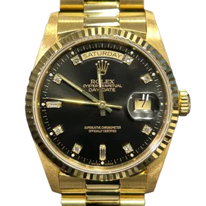 【2022年05月】ロレックス デイデイト 18238 イエローゴールド 36mm ブラック 中古品