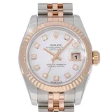 ロレックス デイトジャスト 179171NG ホワイトシェル ステンレススチール+エバーローズゴールド 26mm