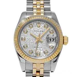 【2024年03月】ロレックス デイトジャスト 179173G ステンレススチール+イエローゴールド 26mm シルバー 中古品