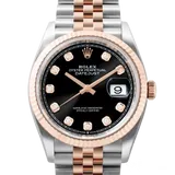 ロレックス デイトジャスト 126231G ブラック ステンレススチール+エバーローズゴールド 36mm