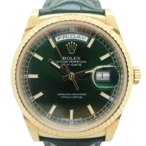 【2024年09月】ロレックス デイデイト 118138 イエローゴールド 36mm グリーン 中古品