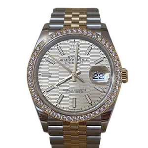 【2025年10月】ロレックス デイトジャスト 126283RBR ステンレススチール+イエローゴールド 36mm ホワイト 中古品