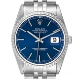 ロレックス デイトジャスト 16220 ブルー ステンレススチール 36mm