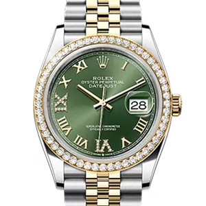 【2024年05月】ロレックス デイトジャスト 126283RBR ステンレススチール+イエローゴールド 36mm オリーブグリーン 未使用品