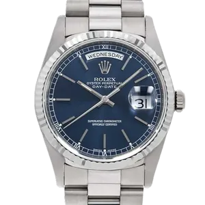 【2025年10月】ロレックス デイデイト 18239A ホワイトゴールド 36mm ブルー 中古品