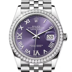 【2022年12月】ロレックス デイトジャスト 126284RBR ステンレススチール+ホワイトゴールド 36mm オーベルジーヌ 中古品