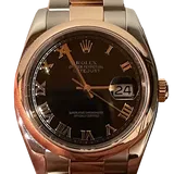 ロレックス デイトジャスト 116201 ブラック ステンレススチール+イエローゴールド 36mm