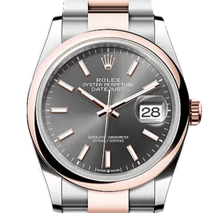 【2023年07月】ロレックス デイトジャスト 126201 ステンレススチール+エバーローズゴールド 36mm スレート 未使用品