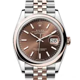 ロレックス デイトジャスト 126201 チョコレート ステンレススチール+エバーローズゴールド 36mm