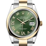 ロレックス デイトジャスト 126203 オリーブグリーン ステンレススチール+イエローゴールド 36mm