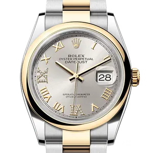 【2025年08月】ロレックス デイトジャスト 126203 ステンレススチール+イエローゴールド 36mm シルバー 中古品