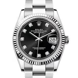 【2024年11月】ロレックス デイトジャスト 126234 ステンレススチール+ホワイトゴールド 36mm ブライトブラック 新品