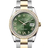 ロレックス デイトジャスト 126283RBR グリーン ステンレススチール+イエローゴールド 36mm