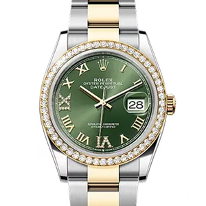 【2023年01月】ロレックス デイトジャスト 126283RBR ステンレススチール+イエローゴールド 36mm グリーン 新品