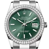 ロレックス デイトジャスト 126284RBR ミントグリーン ステンレススチール+ホワイトゴールド 36mm
