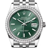 ロレックス デイトジャスト 126284RBR ミントグリーン ステンレススチール+ホワイトゴールド 36mm
